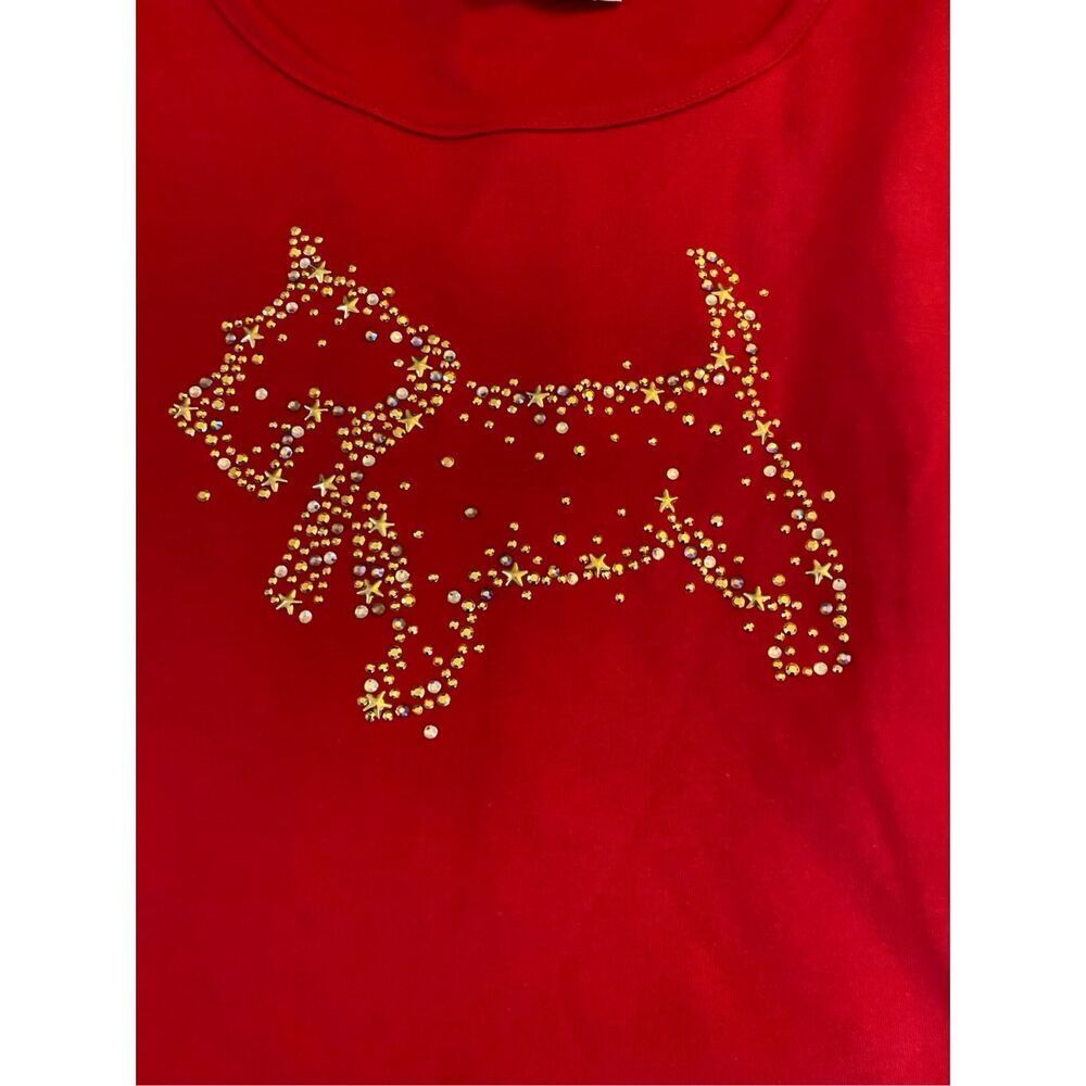 Nwot Quacker Factory Red Embellished Scotty Dog T… - image 3